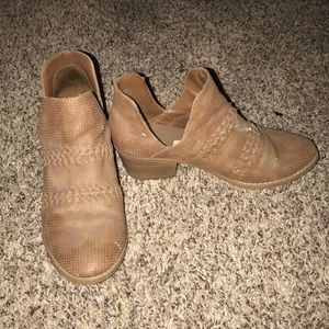 Tan leather booties